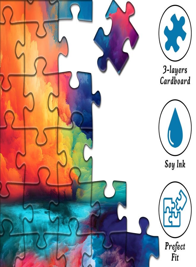 PICKFORU Impossible Puzzles for Adults 1000 Piece, Hard Difficult Jigsaw Puzzles for Adults Painting, Gradient Rainbow Colorful Challenging Puzzles for Adults Teens - Image 4